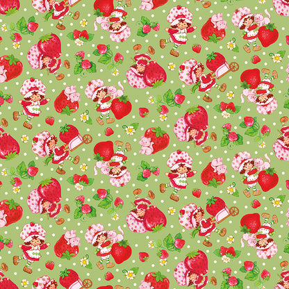 The World of Strawberry Shortcake™ Toss Green Fabric - By the yard