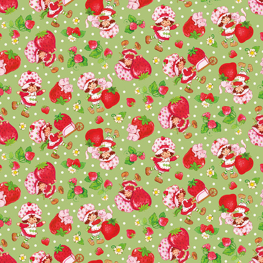 The World of Strawberry Shortcake™ Toss Green Fabric - By the yard
