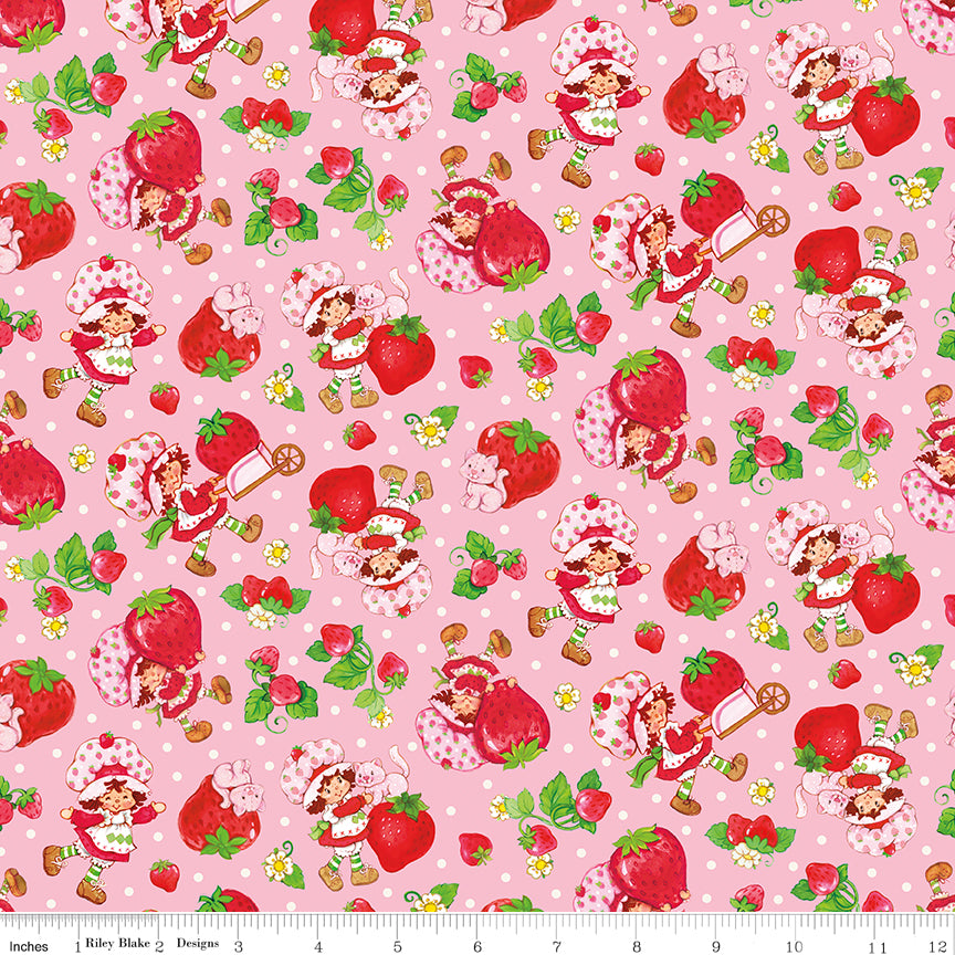 The World of Strawberry Shortcake™ Toss Pink Fabric