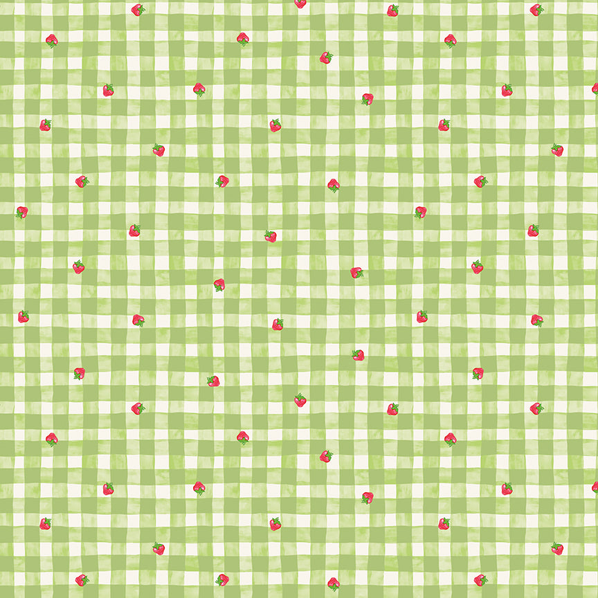The World of Strawberry Shortcake™ Gingham Green Fabric