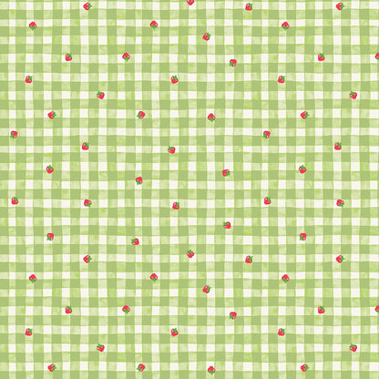 The World of Strawberry Shortcake™ Gingham Green Fabric - By the yard