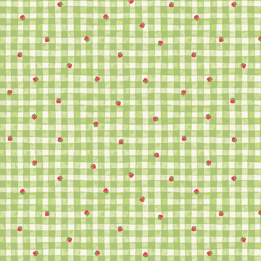 The World of Strawberry Shortcake™ Gingham Green Fabric - By the yard