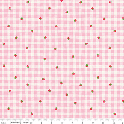 The World of Strawberry Shortcake™ Gingham Pink Fabric - By the yard