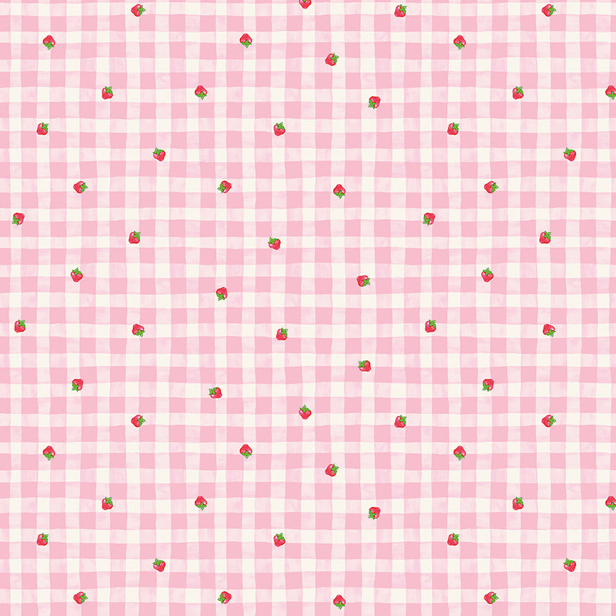 The World of Strawberry Shortcake™ Gingham Pink Fabric