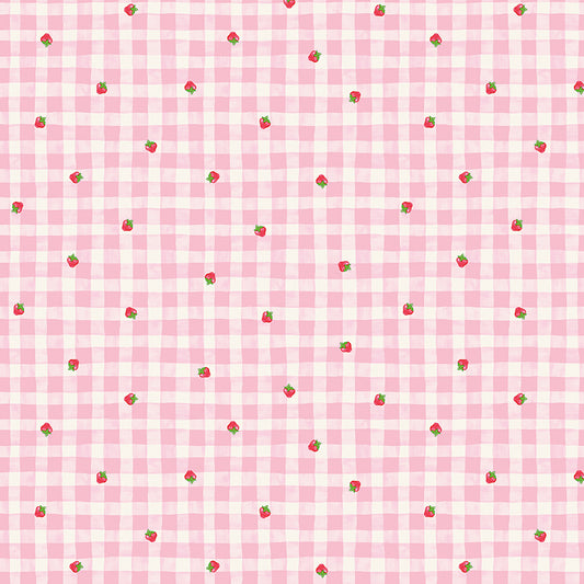 The World of Strawberry Shortcake™ Gingham Pink Fabric - By the yard