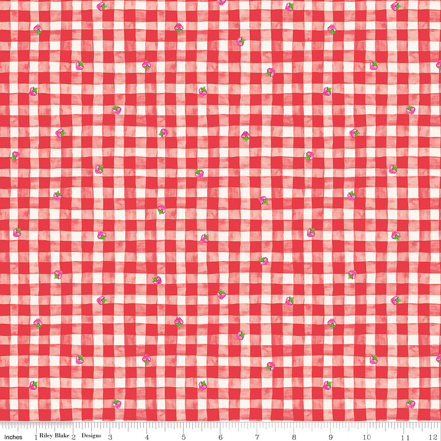 The World of Strawberry Shortcake™ Gingham Red Fabric