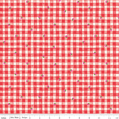 The World of Strawberry Shortcake™ Gingham Red Fabric - By the yard