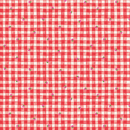 The World of Strawberry Shortcake™ Gingham Red Fabric - By the yard