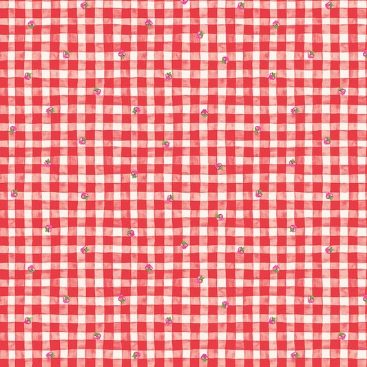 The World of Strawberry Shortcake™ Gingham Red Fabric - By the yard