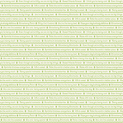 The World of Strawberry Shortcake™ Text Green Fabric - By the yard