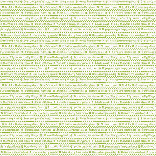The World of Strawberry Shortcake™ Text Green Fabric - By the yard