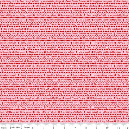 The World of Strawberry Shortcake™ Text Pink Fabric - By the yard