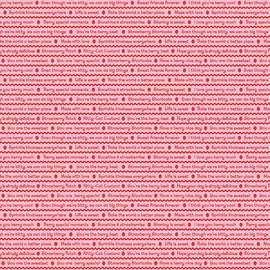 The World of Strawberry Shortcake™ Text Pink Fabric - By the yard