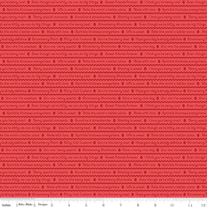 The World of Strawberry Shortcake™ Text Red Fabric - By the yard