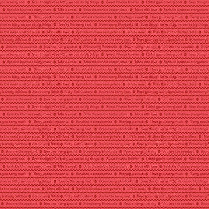 The World of Strawberry Shortcake™ Text Red Fabric - By the yard