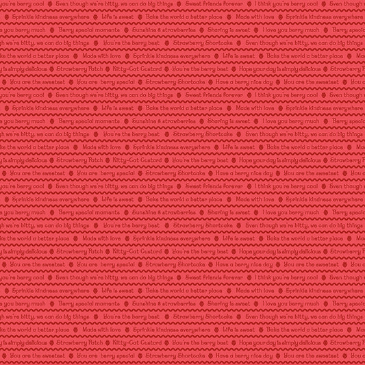 The World of Strawberry Shortcake™ Text Red Fabric - By the yard
