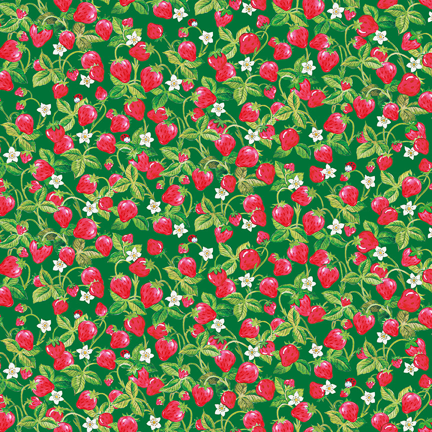The World of Strawberry Shortcake™ Strawberries Green Fabric
