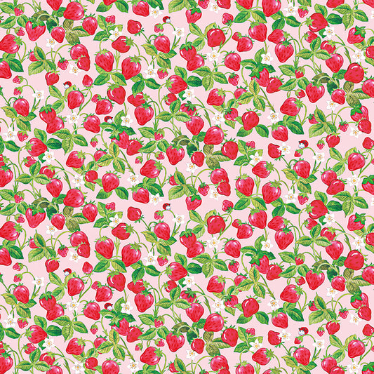 The World of Strawberry Shortcake™ Strawberries Pink Fabric - By the yard