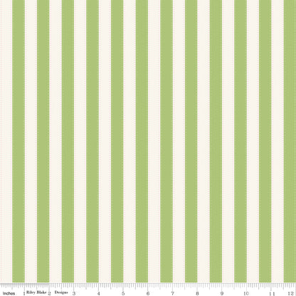 The World of Strawberry Shortcake™ Stripes Green Fabric - By the yard