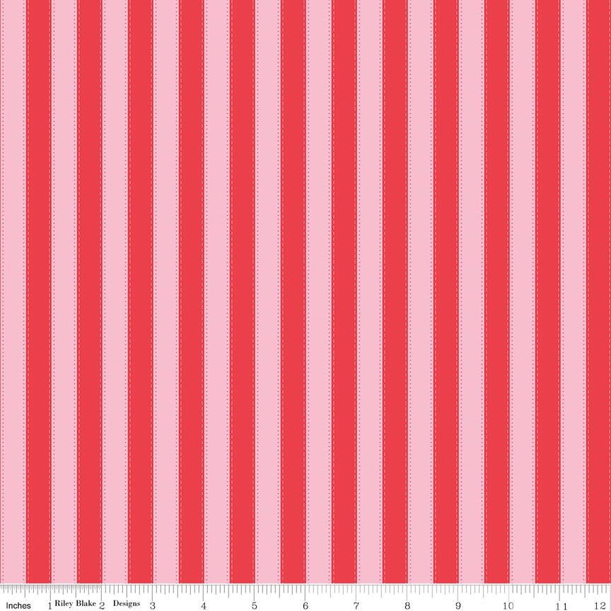 The World of Strawberry Shortcake™ Stripes Red Fabric
