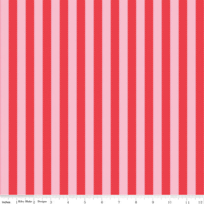 The World of Strawberry Shortcake™ Stripes Red Fabric - By the yard