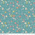 Briarhill Main Wedgewood Fabric by Beverly McCullough for Riley Blake Designs