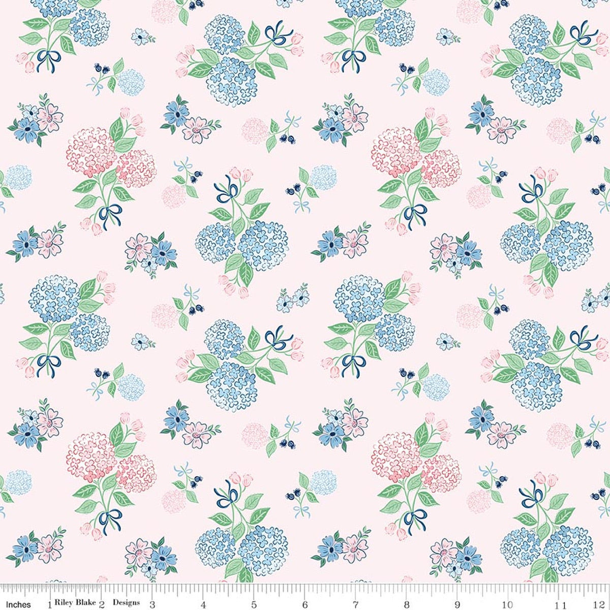 Coastal Dreams Hydrangeas Pink Fabric by Tasha Noel for Riley Blake Designs