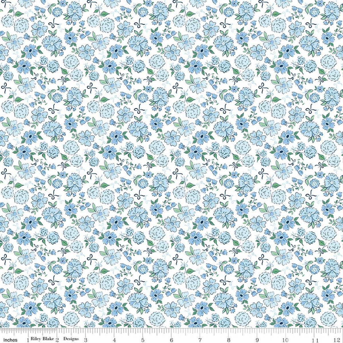 Coastal Dreams Floral Blue Fabric by Tasha Noel for Riley Blake Designs
