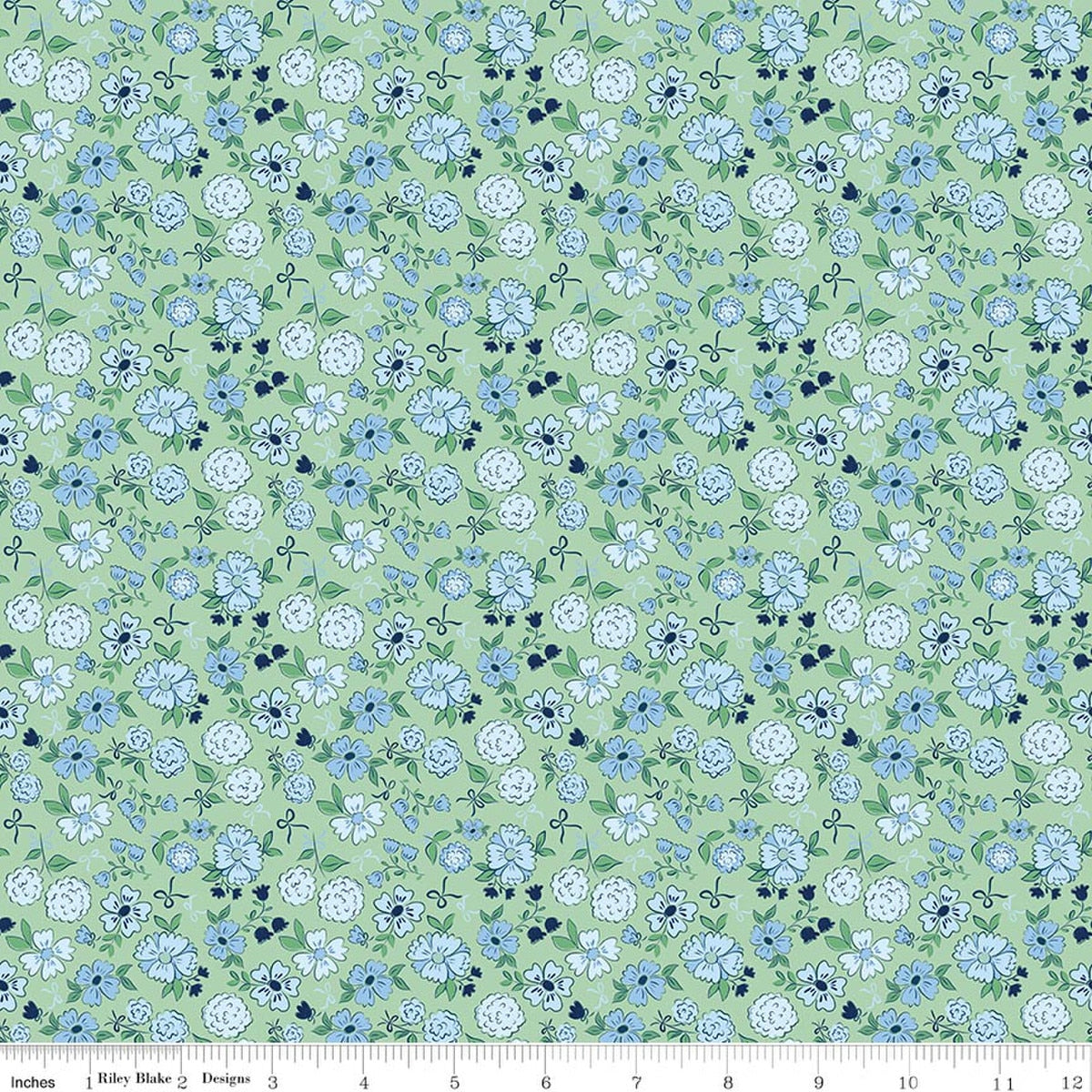Coastal Dreams Floral Green Fabric by Tasha Noel for Riley Blake Designs