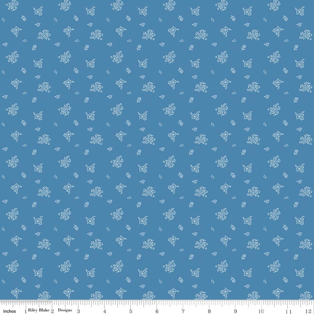 Coastal Dreams Bouquet Denim Fabric by Tasha Noel for Riley Blake Designs