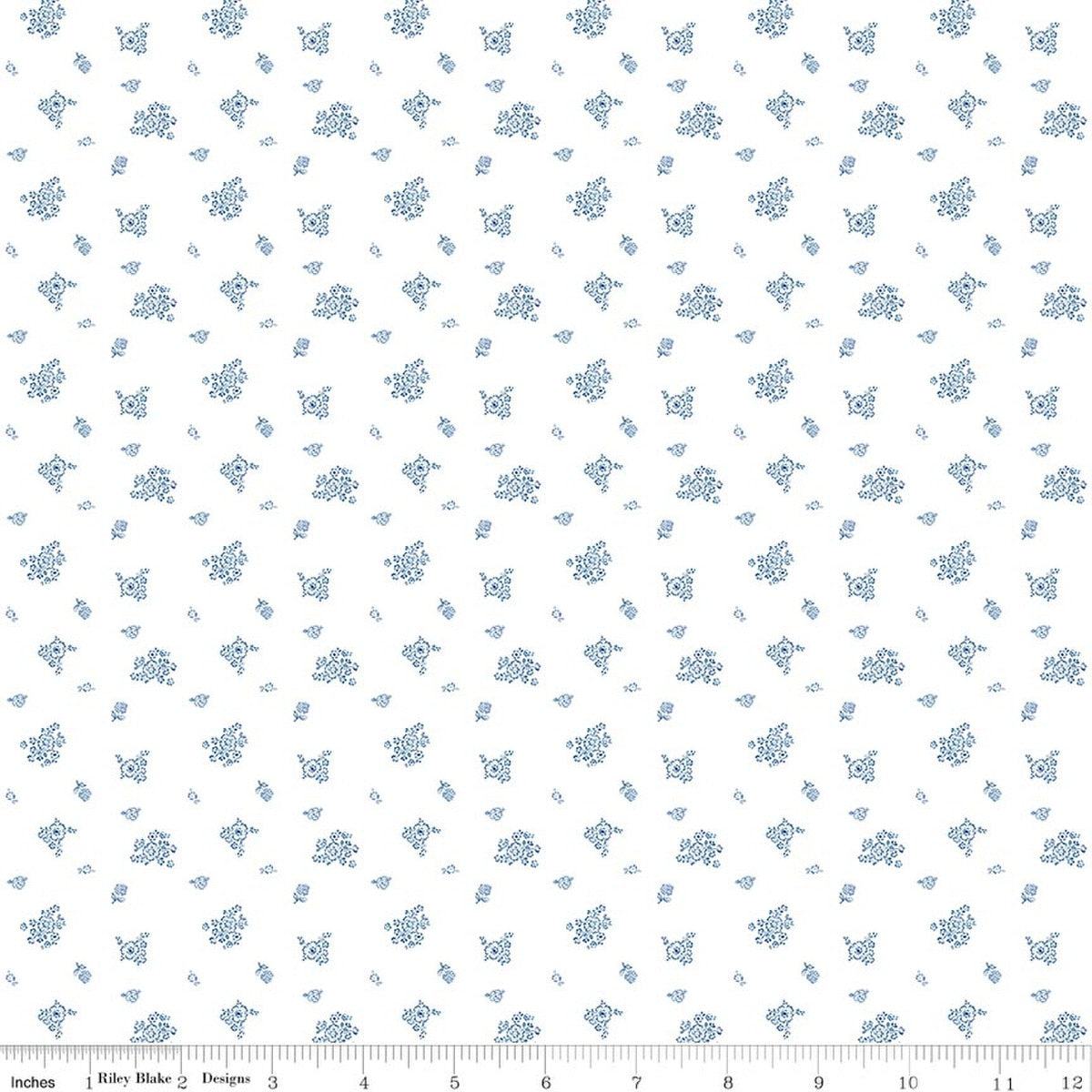 Coastal Dreams Bouquet White Fabric by Tasha Noel for Riley Blake Designs