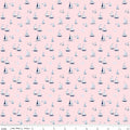 Coastal Dreams Sailboats Pink Fabric by Tasha Noel for Riley Blake Designs