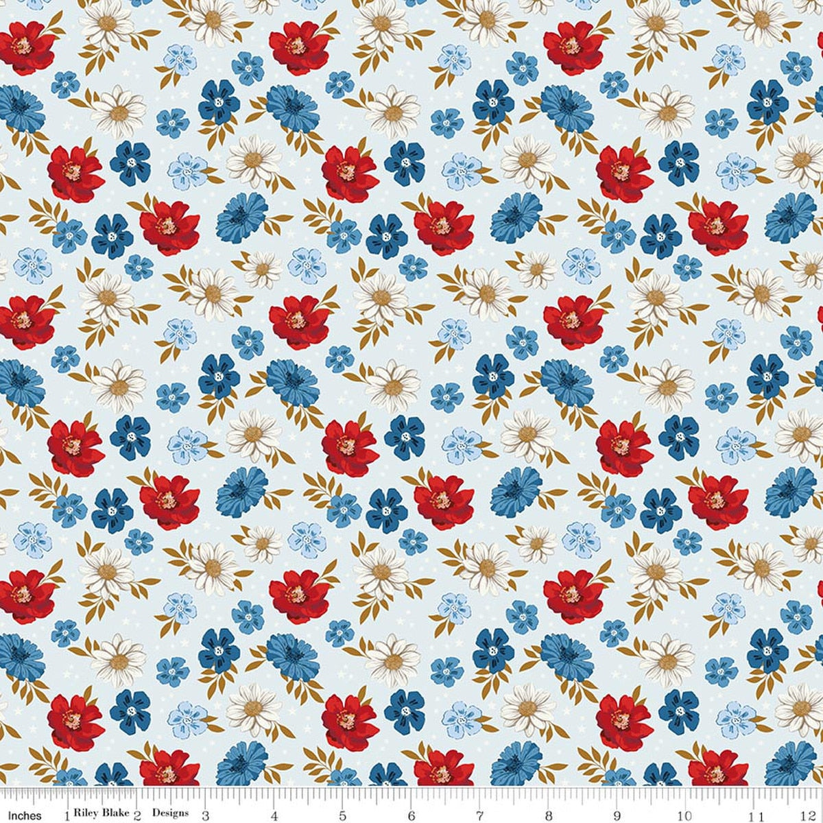 Patriotic Pride Floral Blue - C18741-BLUE