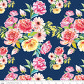 Peonies & Pears Main Navy by Lila Tueller for Riley Blake Designs