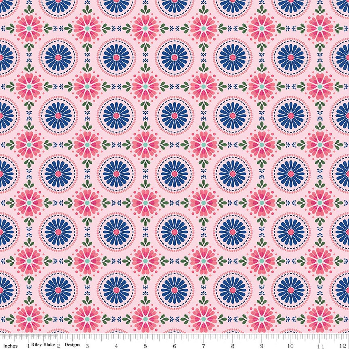 Peonies & Pears Mosaic Pink by Lila Tueller for Riley Blake Designs