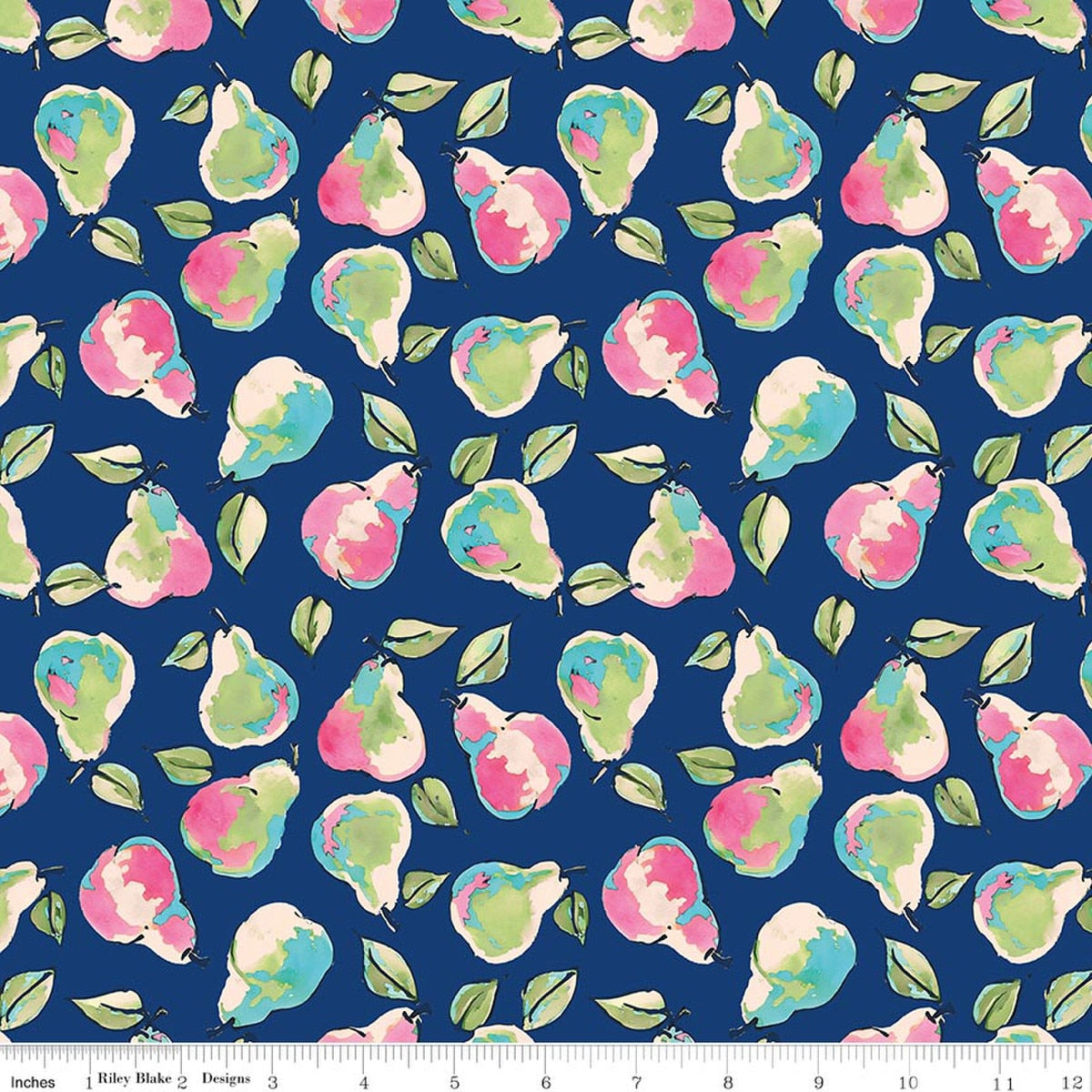 Peonies & Pears Pears Navy by Lila Tueller for Riley Blake Designs