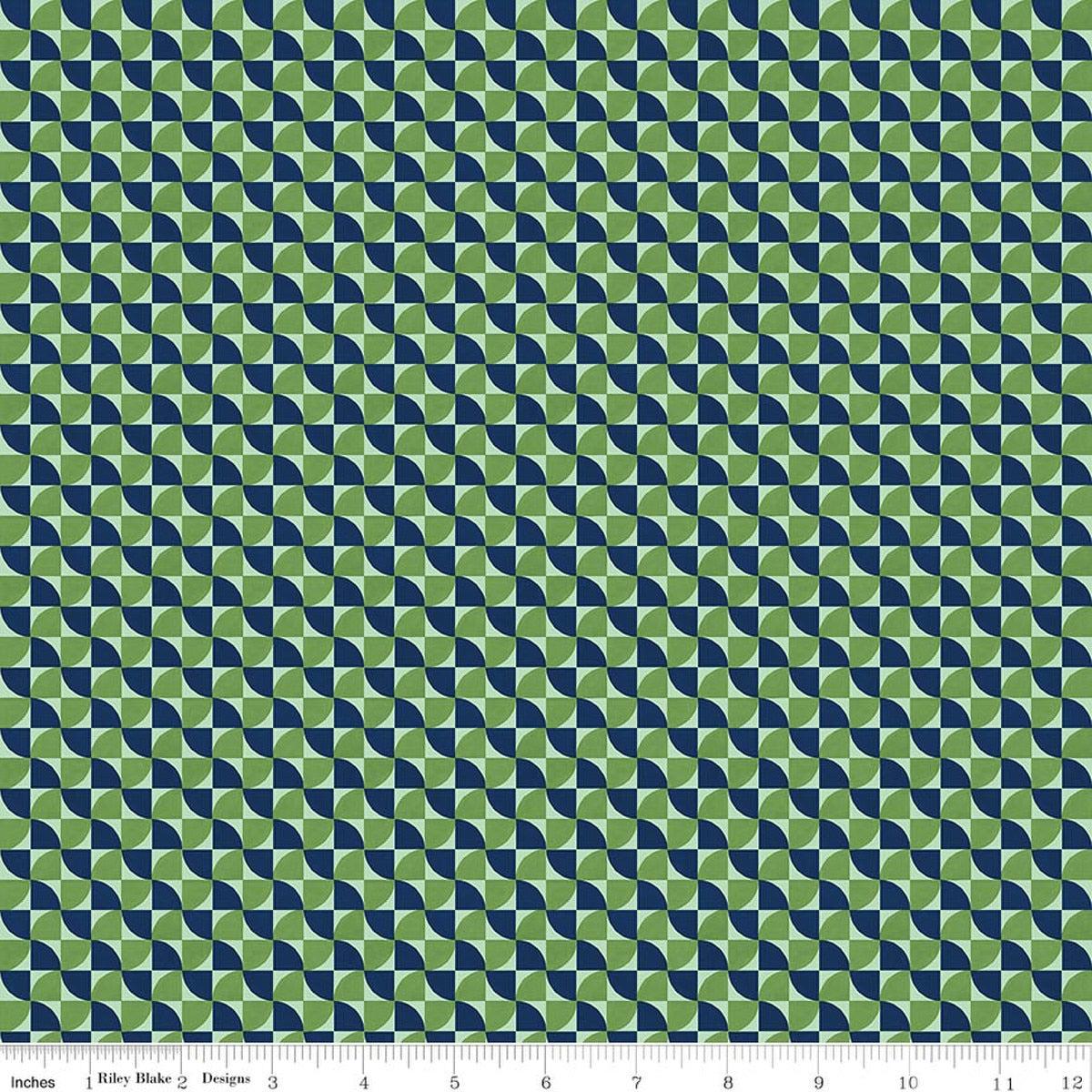 Peonies & Pears Geo Swirl Green by Lila Tueller for Riley Blake Designs