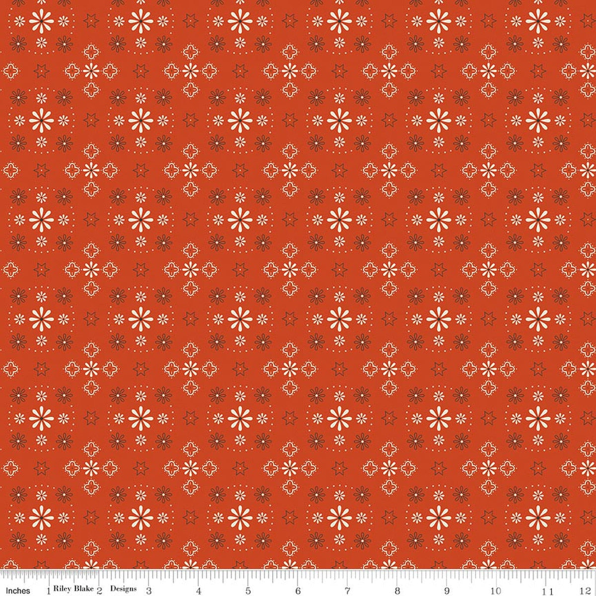 Pumpkin & Licorice Handkerchief Rusty Fabric by Lori Holt for Riley Blake Designs