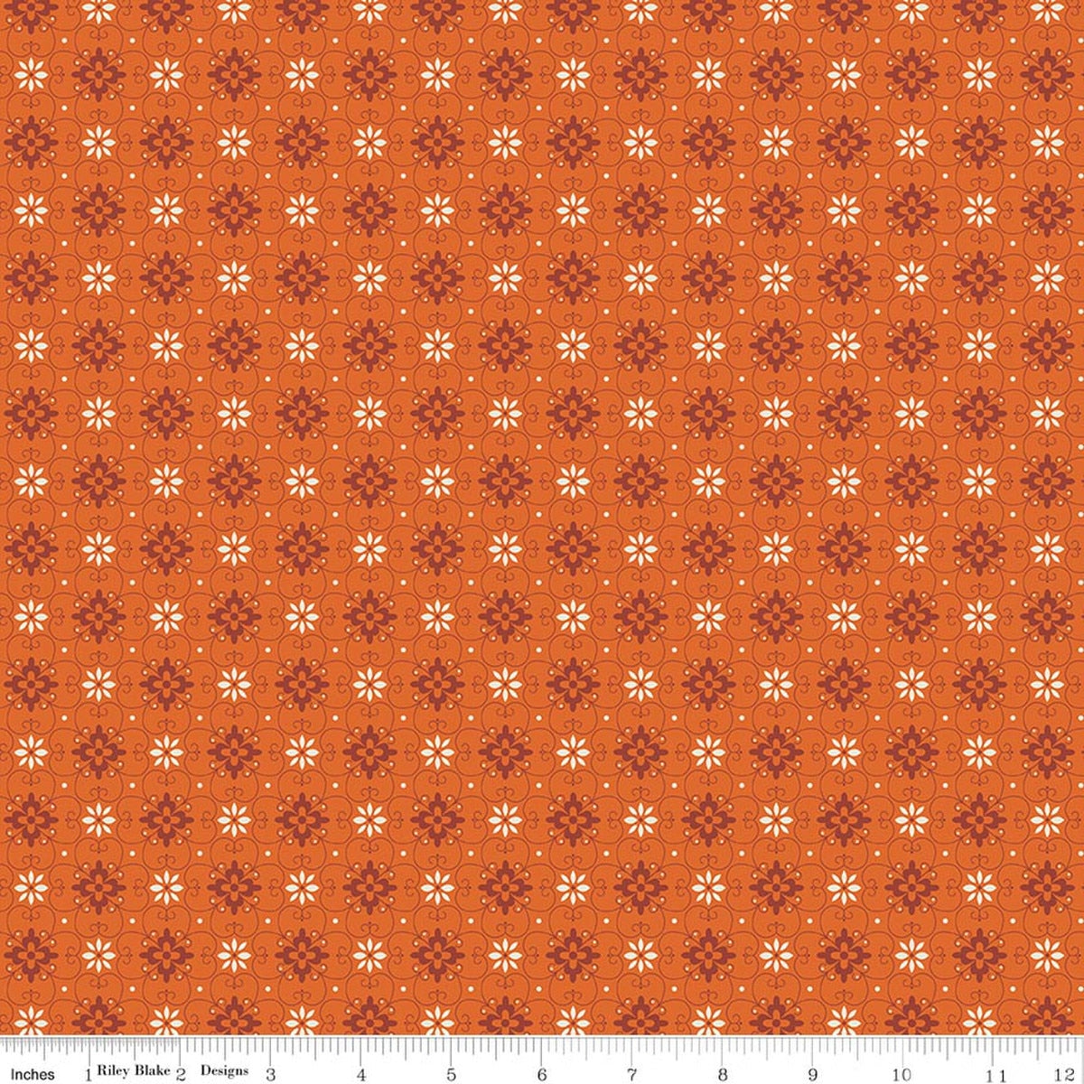 Pumpkin & Licorice Wallpaper Pumpkin Fabric by Lori Holt for Riley Blake Designs