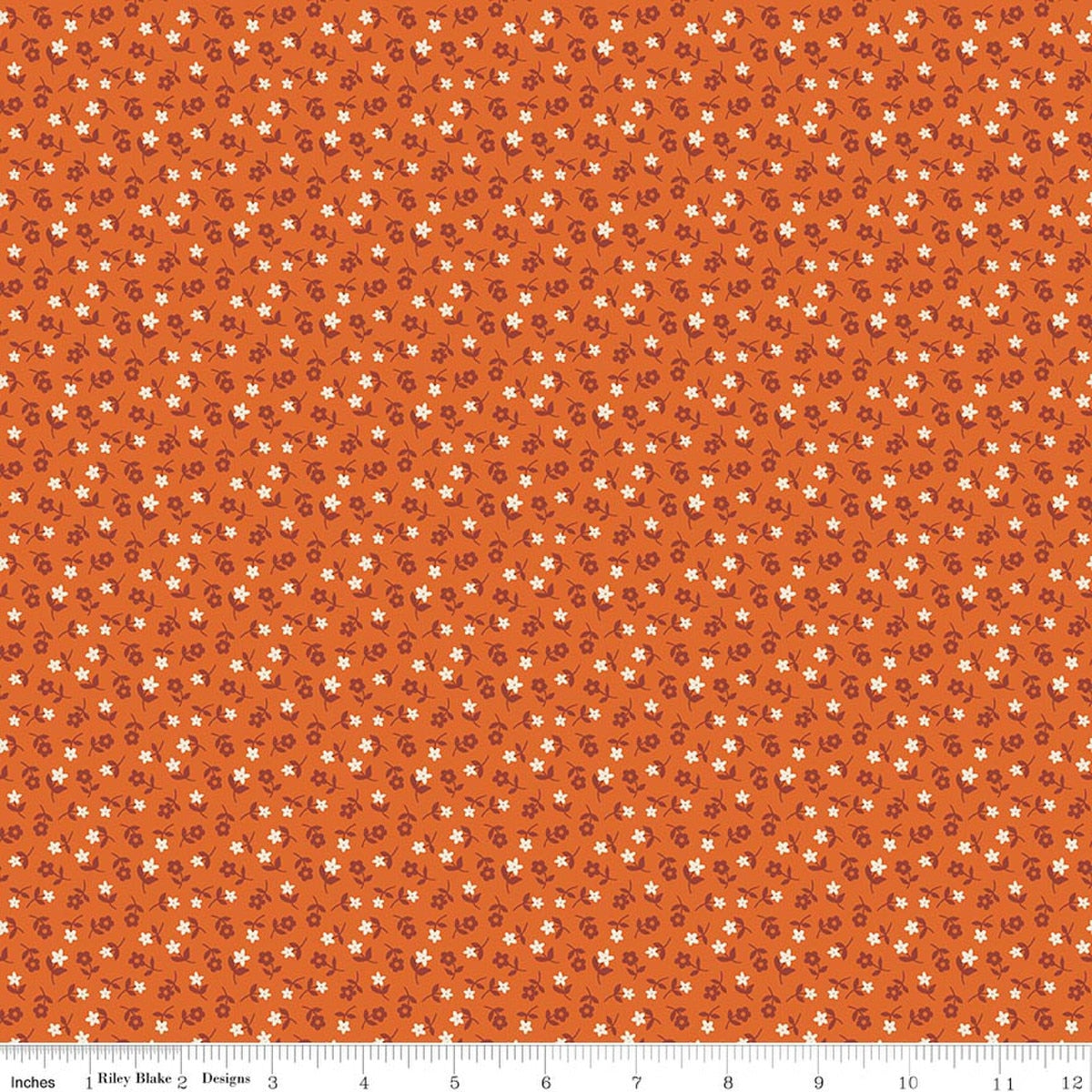 Pumpkin & Licorice Ditsy Pumpkin Fabric by Lori Holt for Riley Blake Designs