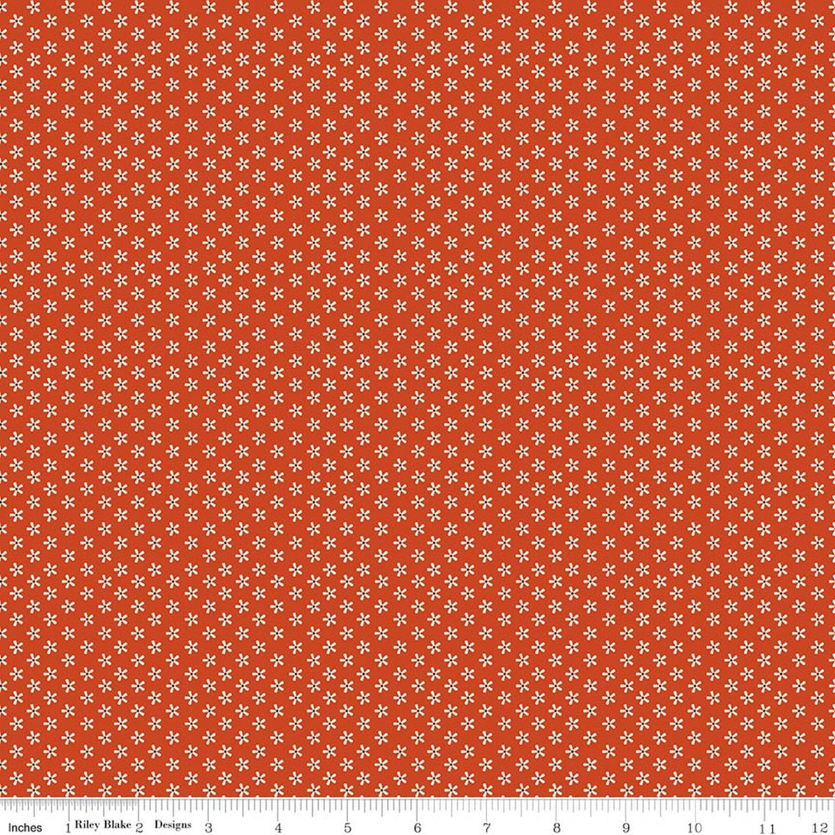 Pumpkin & Licorice Tiny Daisy Rusty Fabric by Lori Holt for Riley Blake Designs