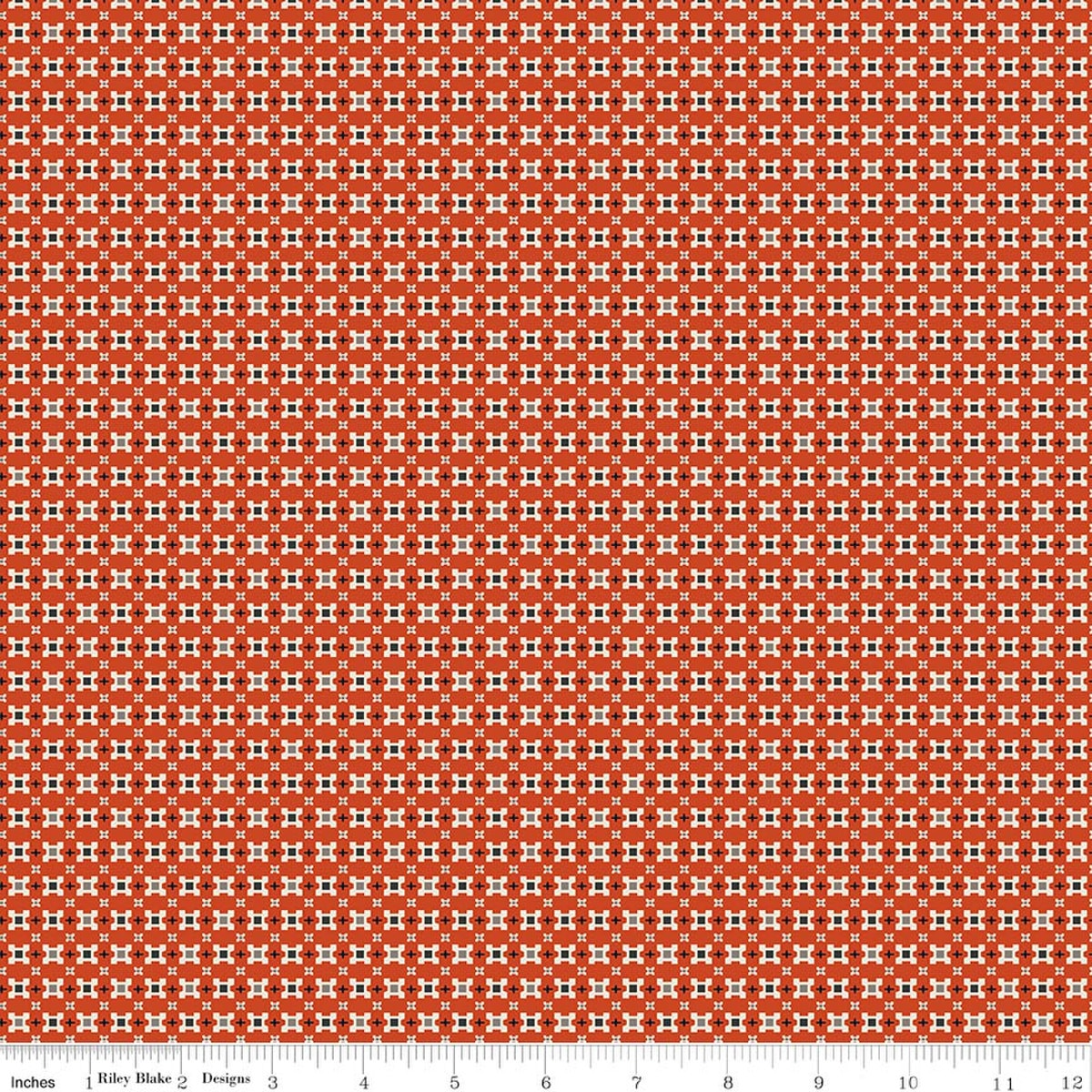 Pumpkin & Licorice Calico Rusty Fabric by Lori Holt for Riley Blake Designs