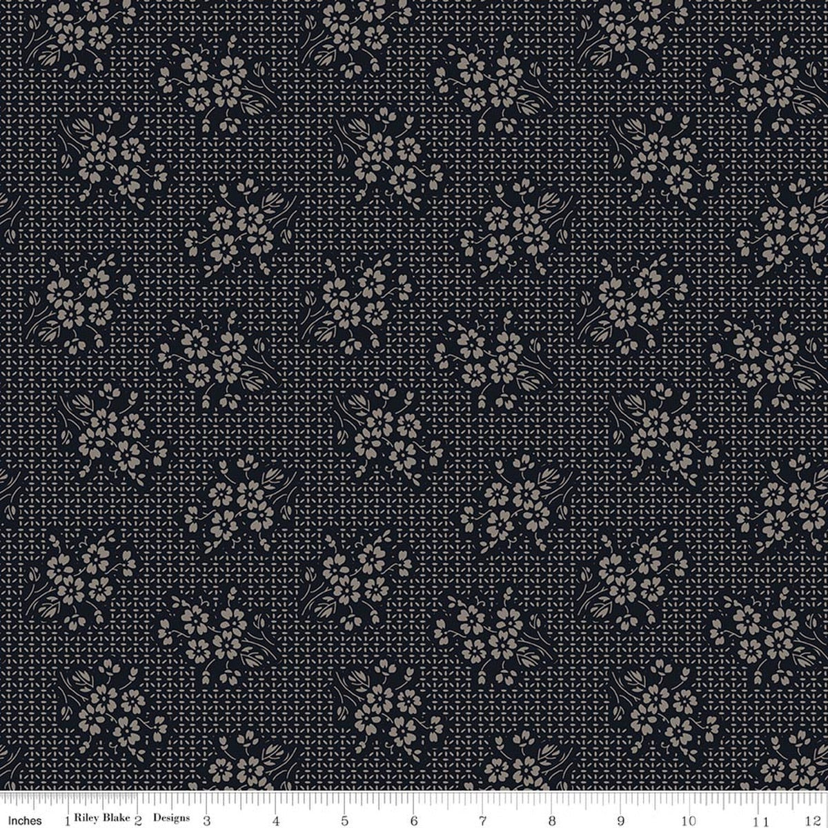 Pumpkin & Licorice Petals Licorice Fabric by Lori Holt for Riley Blake Designs