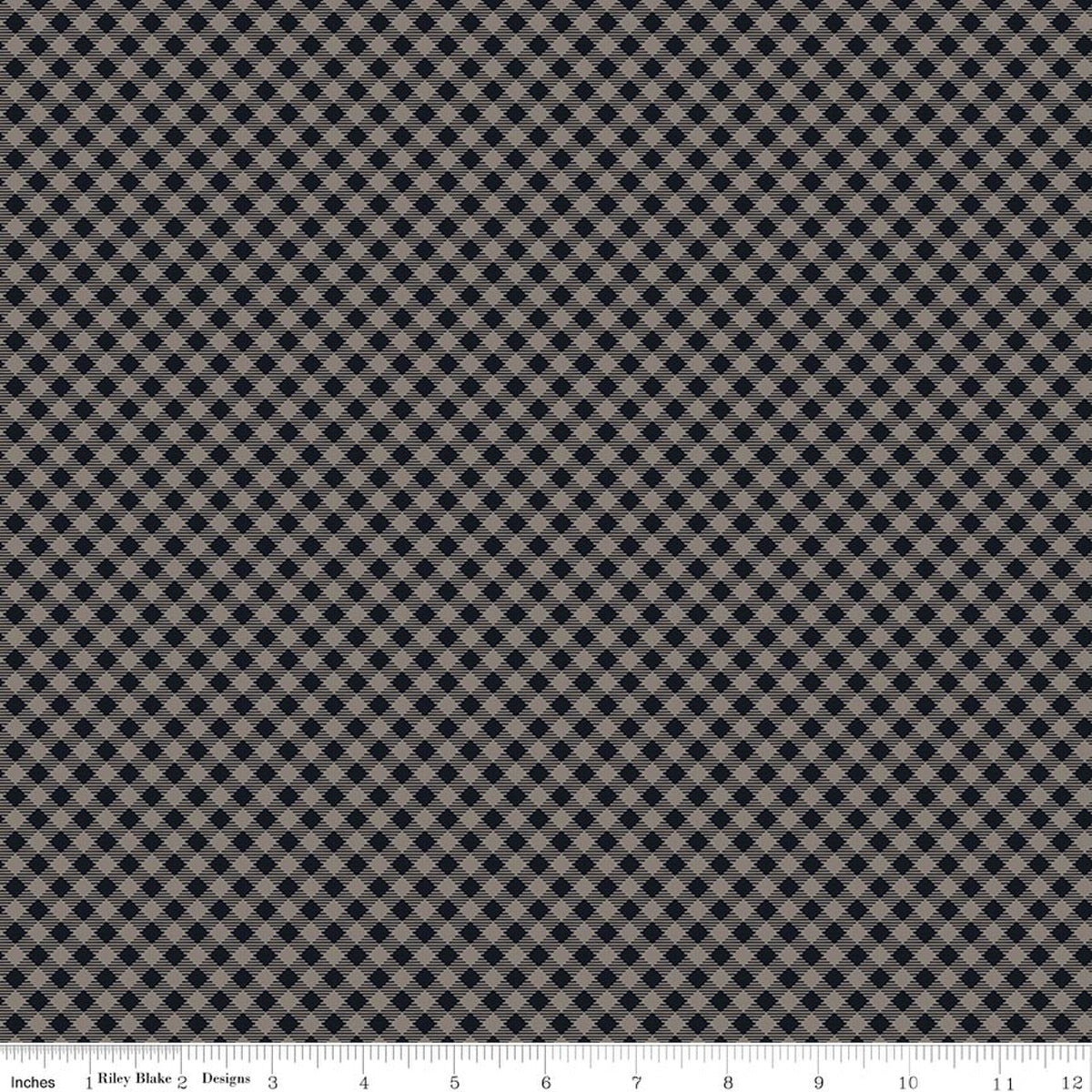 Pumpkin & Licorice Gingham Deep Rustic Fabric by Lori Holt for Riley Blake Designs