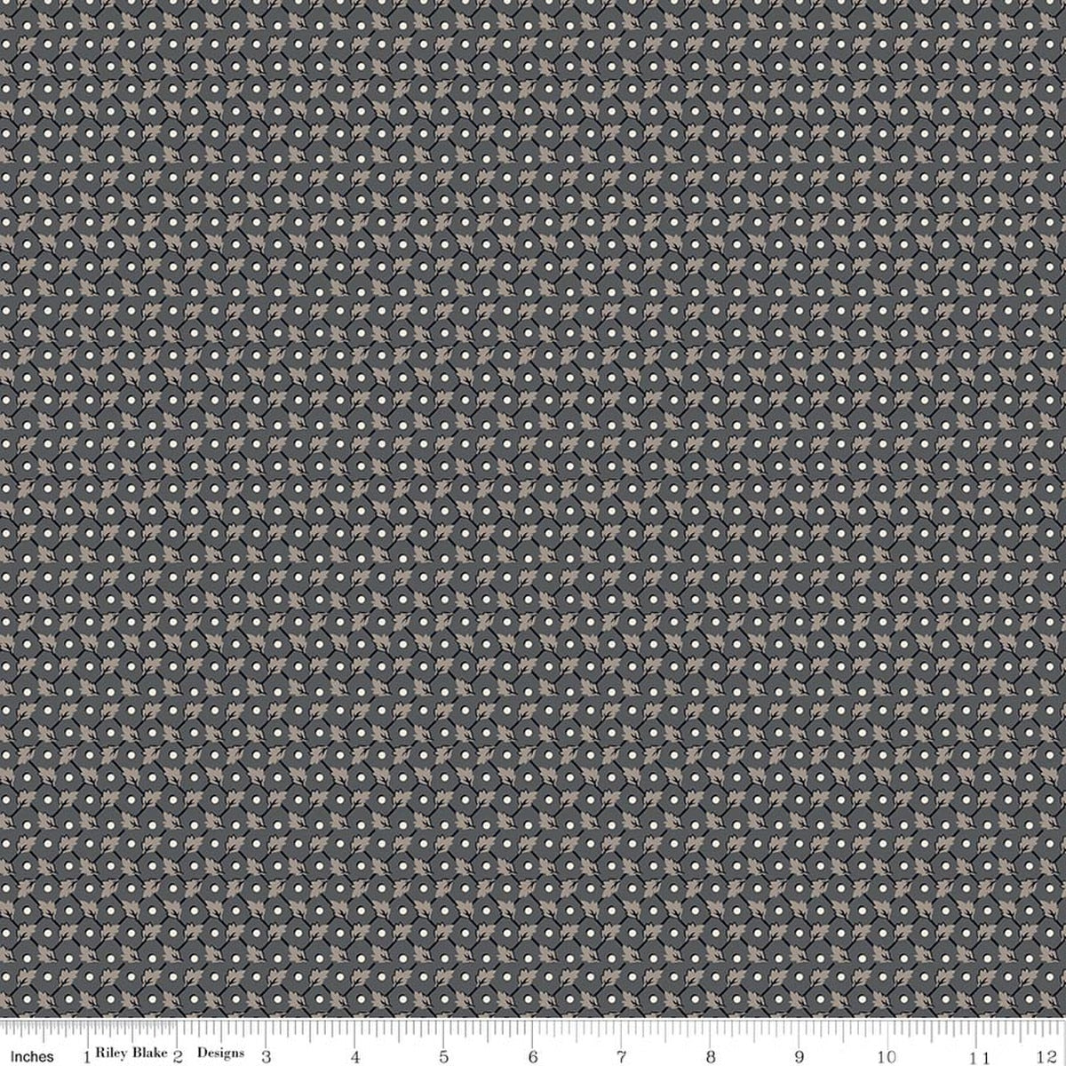 Pumpkin & Licorice Leaves Grid Shadow Fabric by Lori Holt for Riley Blake Designs