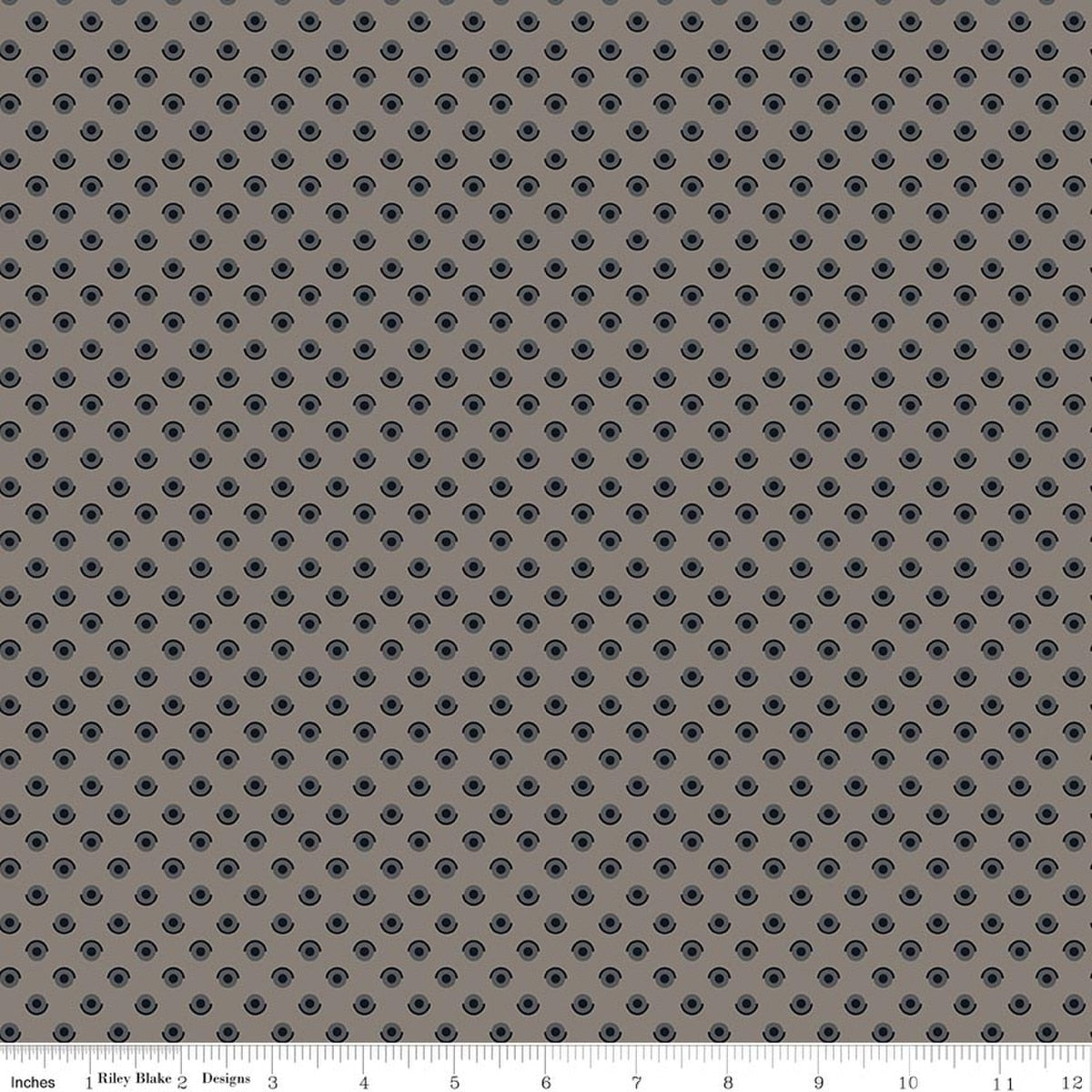 Pumpkin & Licorice Polka Dots Deep Rustic Fabric by Lori Holt for Riley Blake Designs