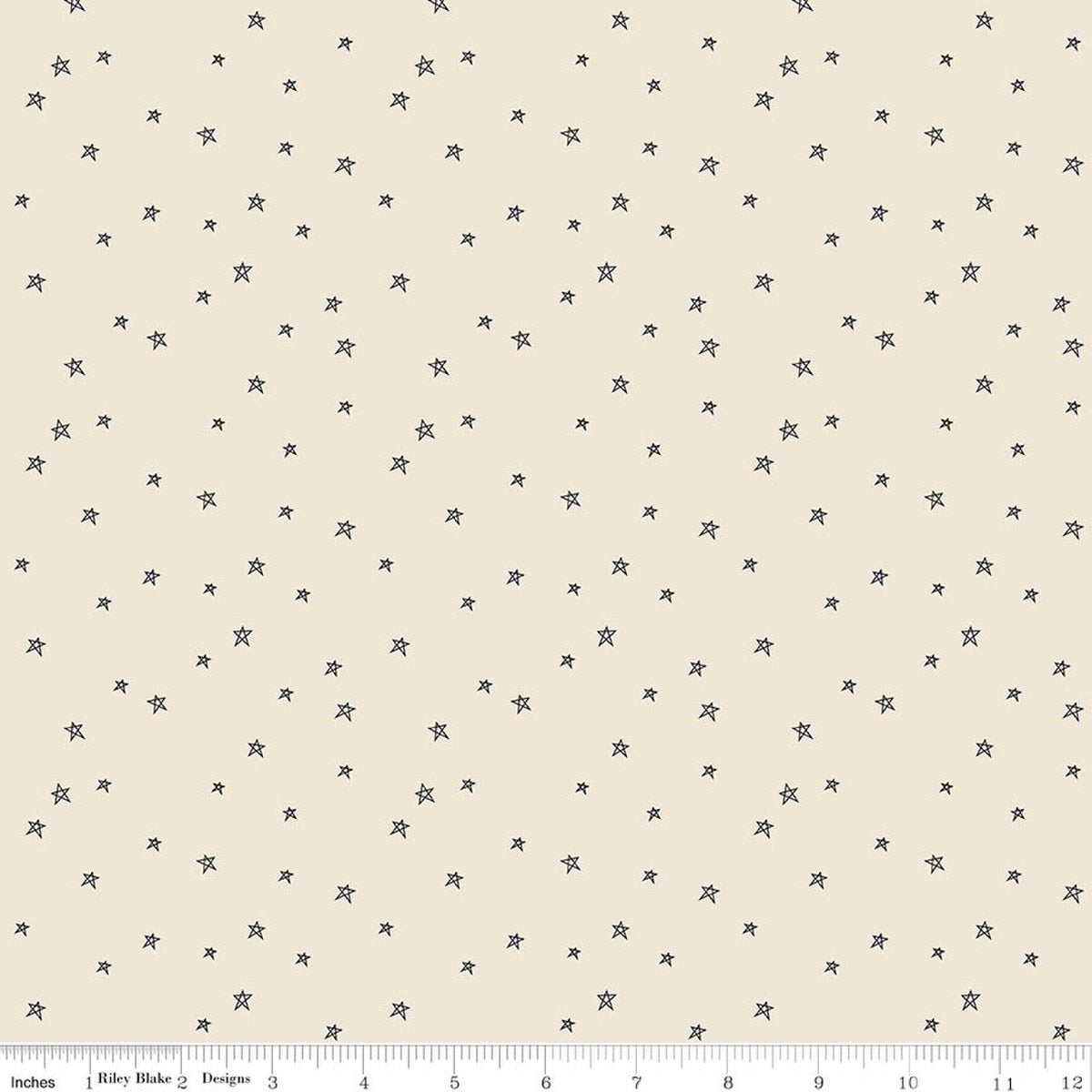 Pumpkin & Licorice Farmhouse Star Linen Fabric by Lori Holt for Riley Blake Designs