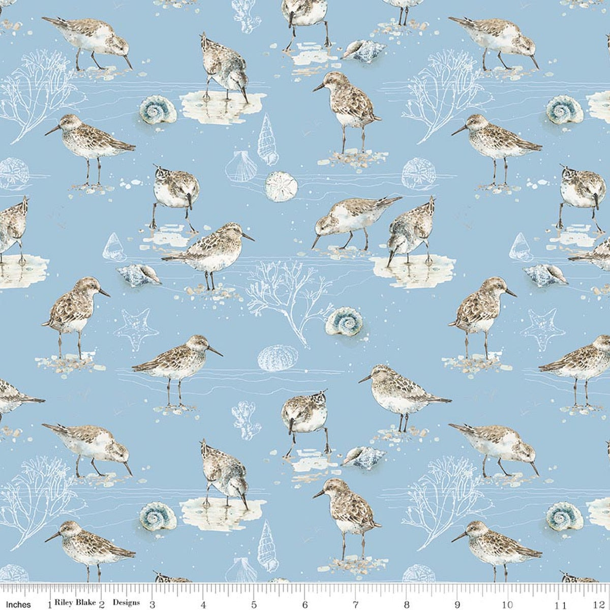 Sea Echoes Birds Blue by Lisa Audit for Riley Blake Designs