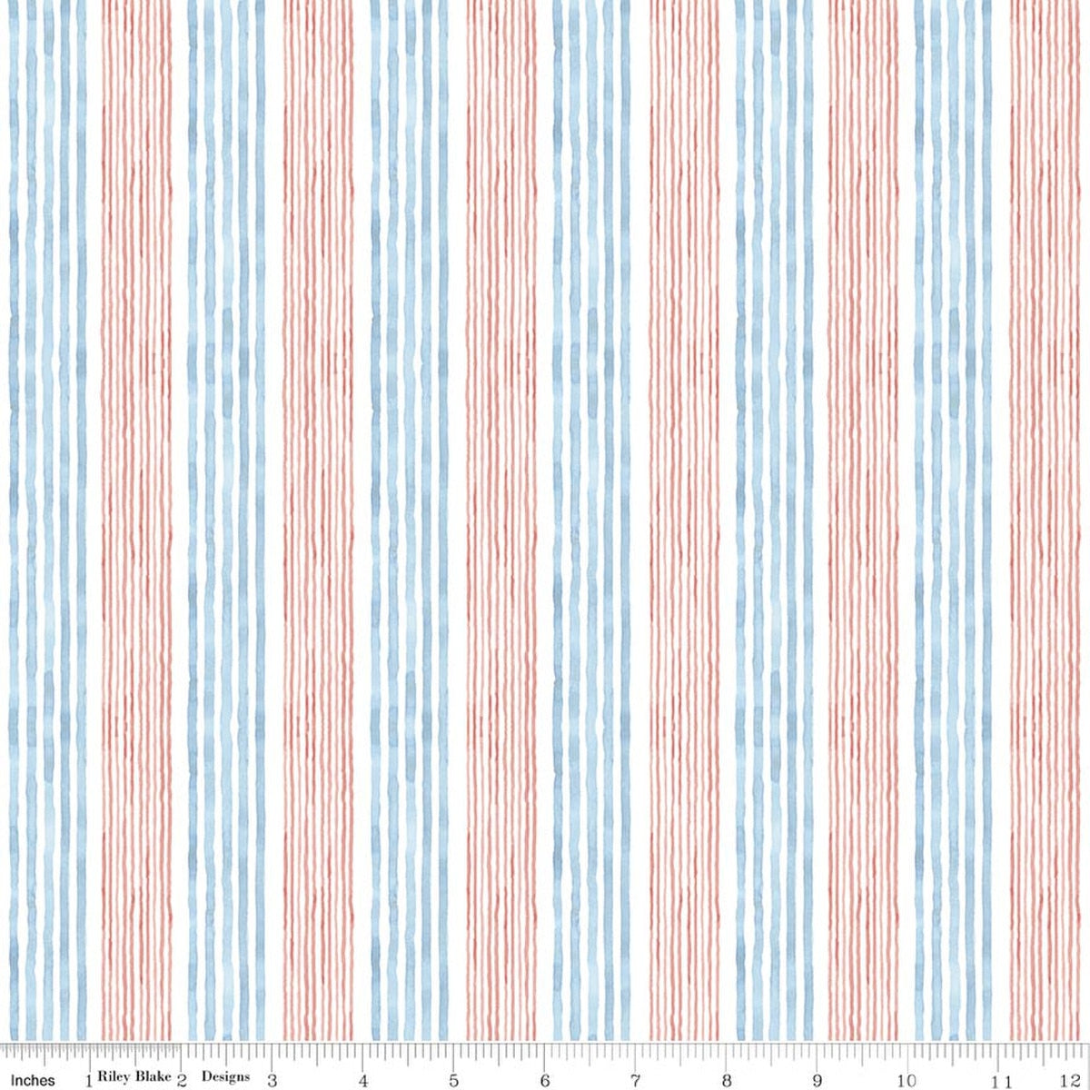 Sea Echoes Stripes Coral by Lisa Audit for Riley Blake Designs