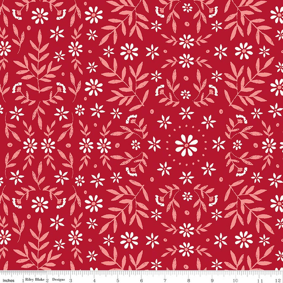 Star-Spangled Garden Ditsy Floral Redwood fabric by My Mind's Eye for Riley Blake Designs